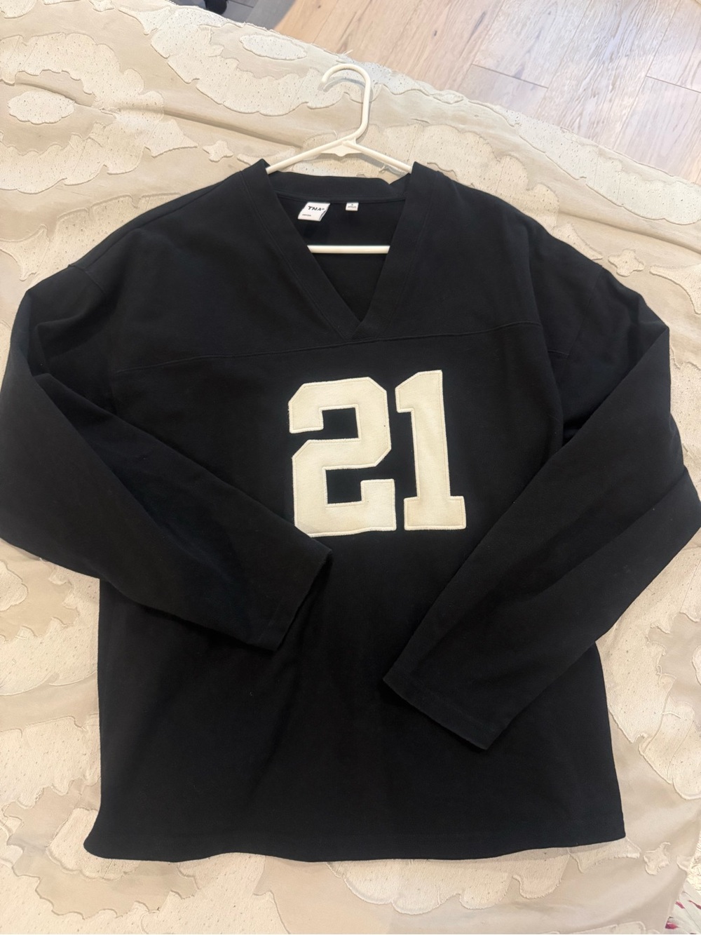 TNA Black Long Sleeve Tee with White "21" Applique